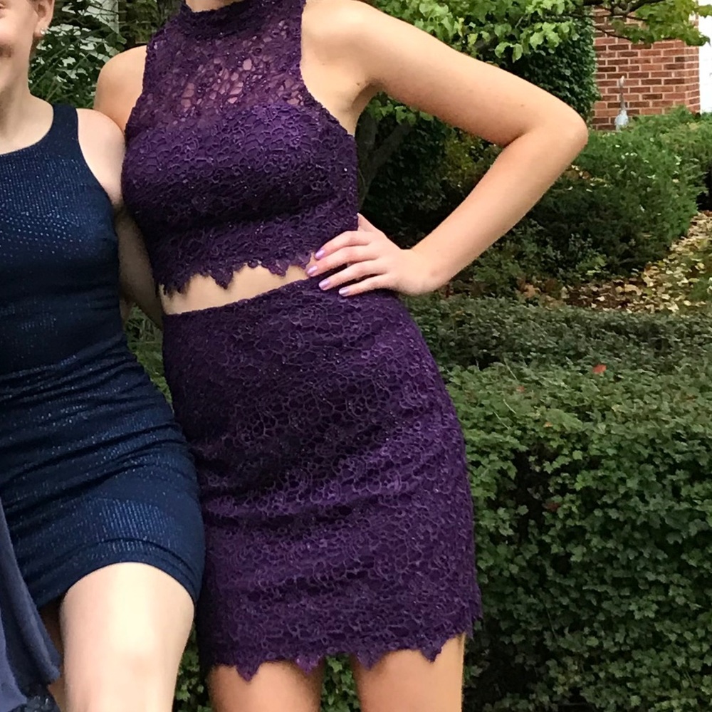 Two-Piece Purple ALYCE Homecoming Dress